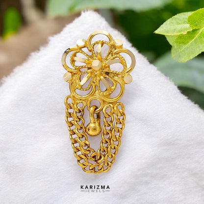 14k Real Gold Women dangle party style Nose Pin Push Pin
