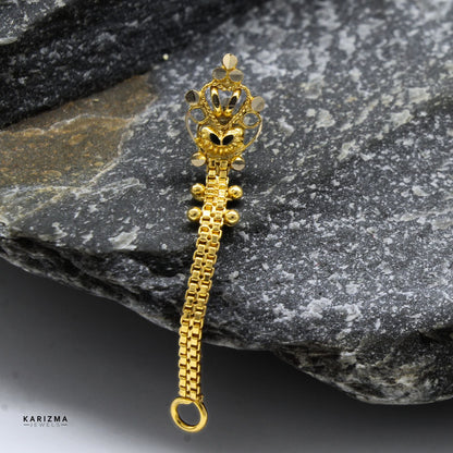 14k Real Gold Indian cultural design Chain Style Women Nose Stud Pin