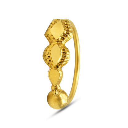 Trendy 14K Real Solid Gold Indian Nath Nose Ring for women