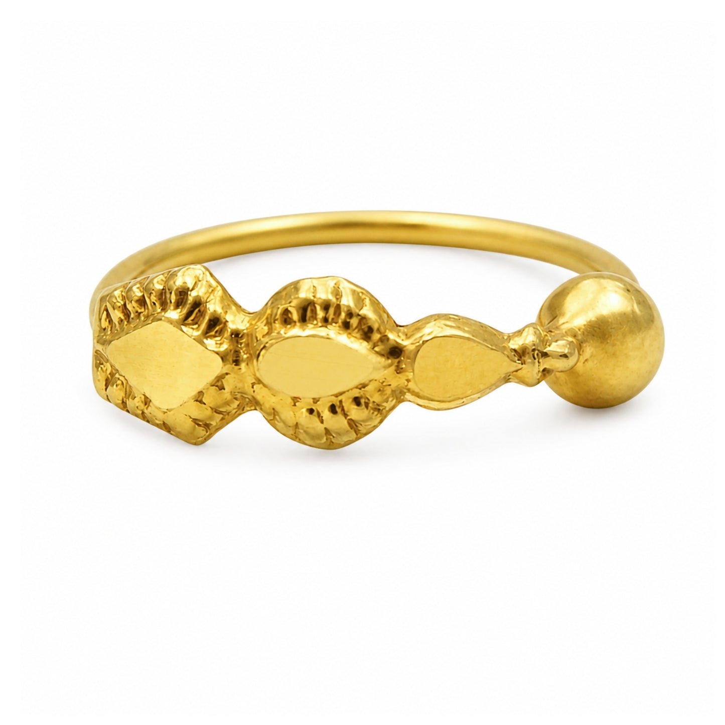 Trendy 14K Real Solid Gold Indian Nath Nose Ring for women