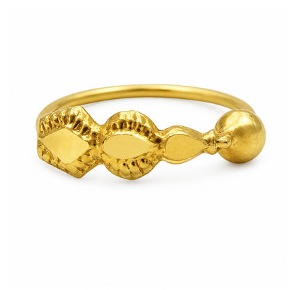 Trendy 14K Real Solid Gold Indian Nath Nose Ring for women