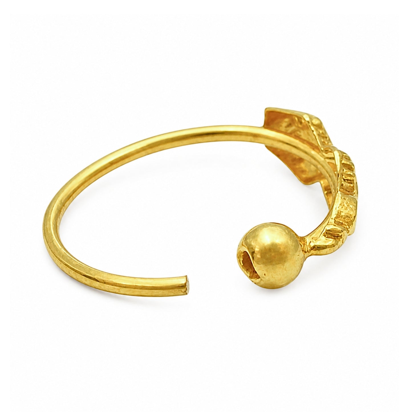 Trendy 14K Real Solid Gold Indian Nath Nose Ring for women