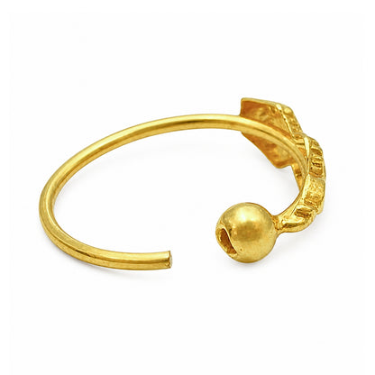 Trendy 14K Real Solid Gold Indian Nath Nose Ring for women