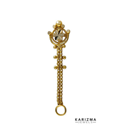 Cute 14k Real Gold Chain Style Women Nose Pin Push Pin