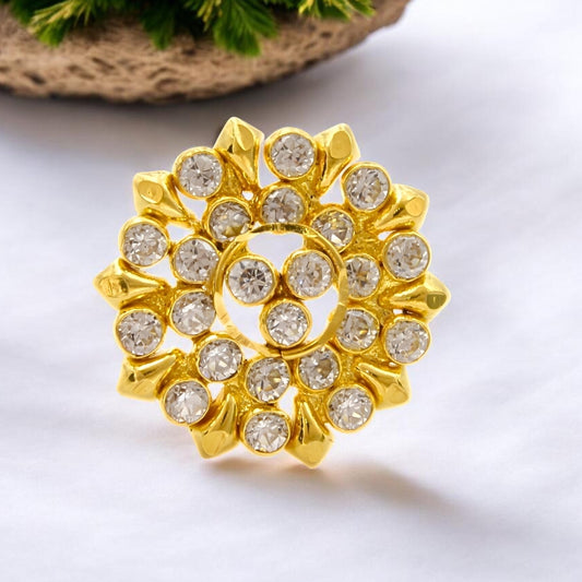 Statement 18K Real Gold White CZ Push Pin Nose Pin