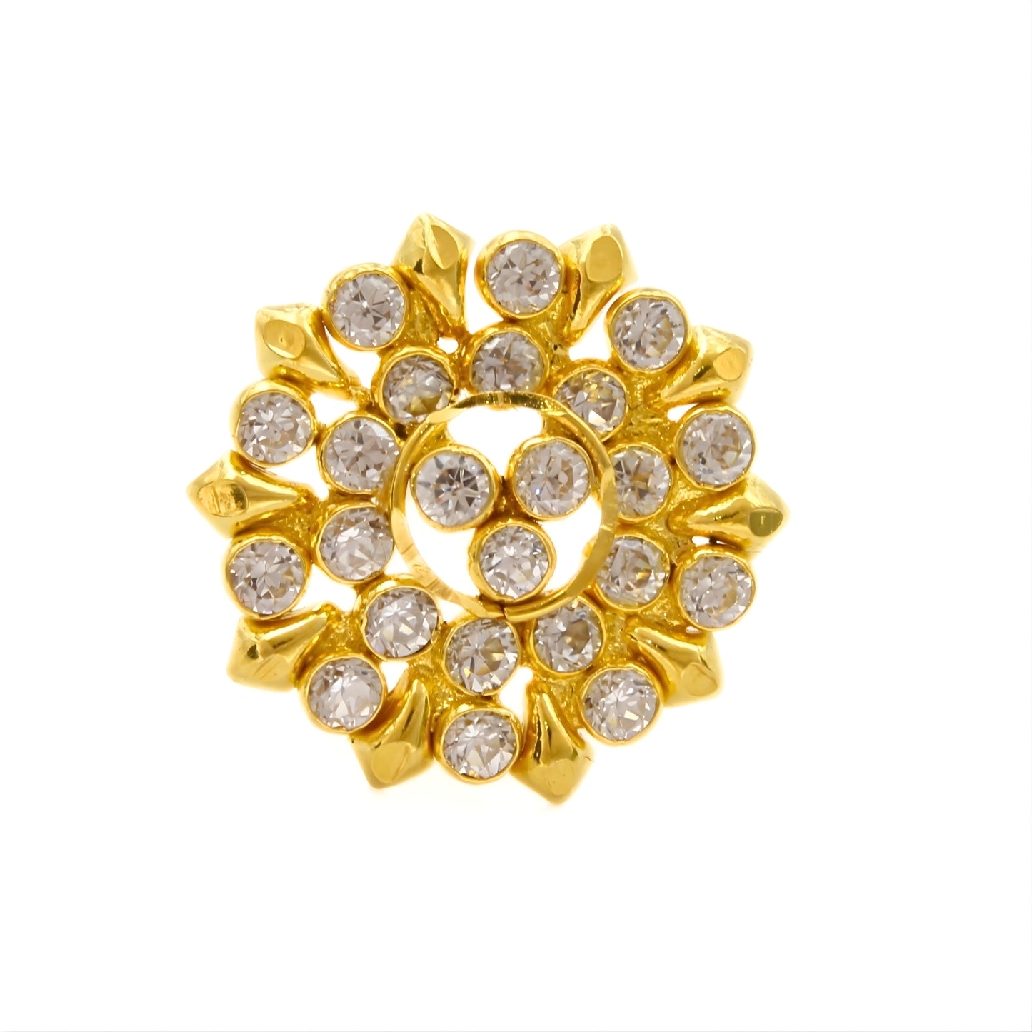 Statement 18K Real Gold White CZ Push Pin Nose Pin