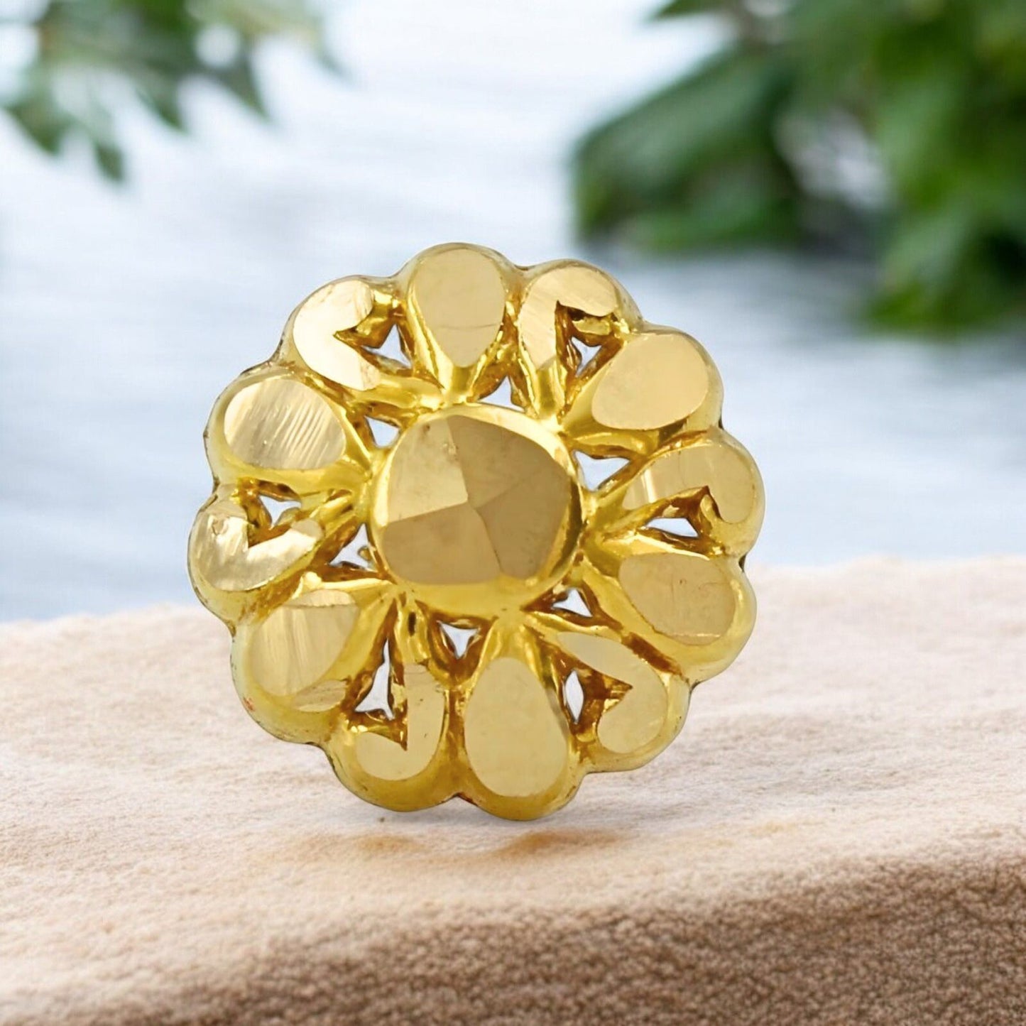 Small 18K Real Gold Two in One women Nose pin cum Earring Gold Screw Back