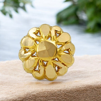 Small 18K Real Gold Two in One women Nose pin cum Earring Gold Screw Back