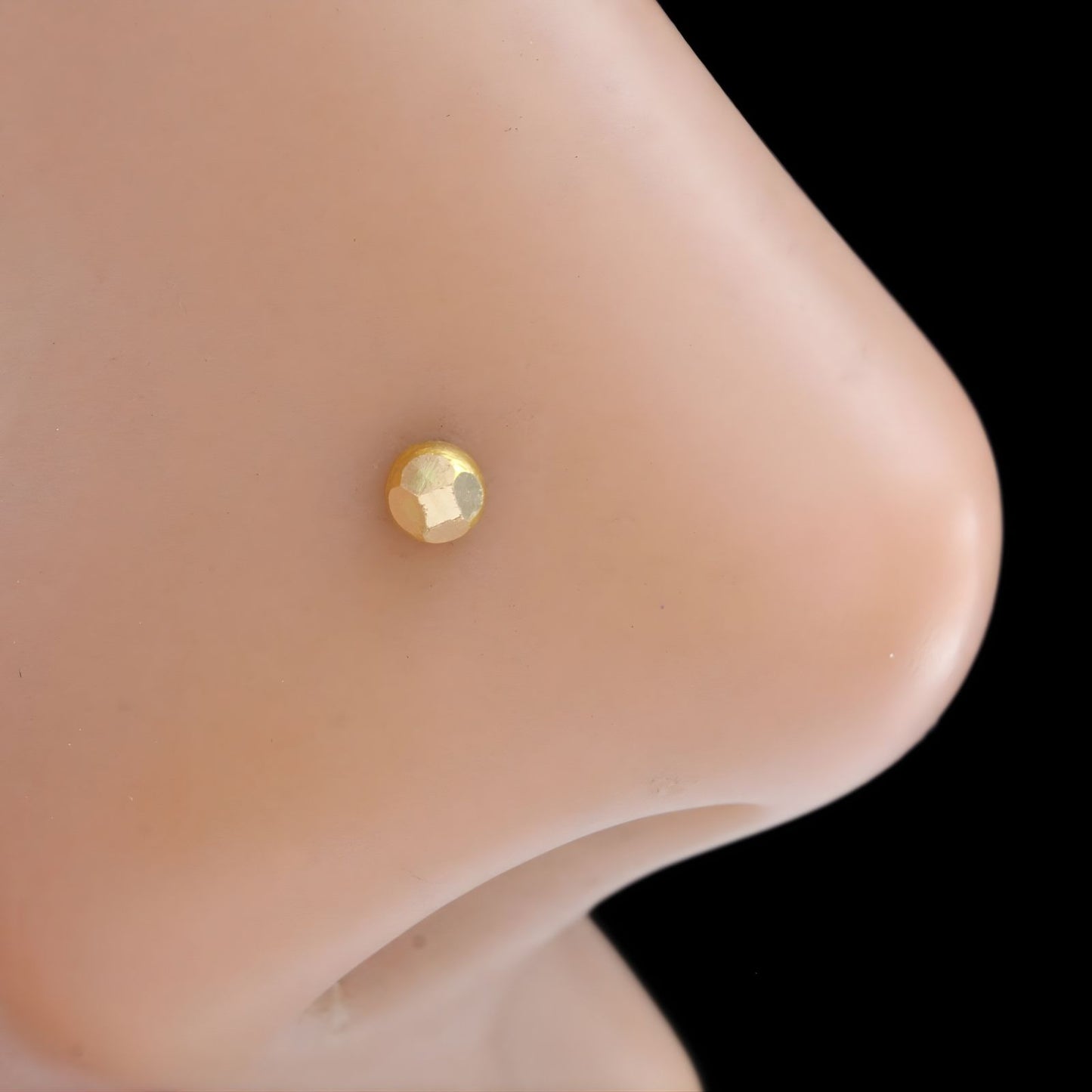 Ethnic Tiny 18k Real Gold Indian Women Nose pin Push Pin