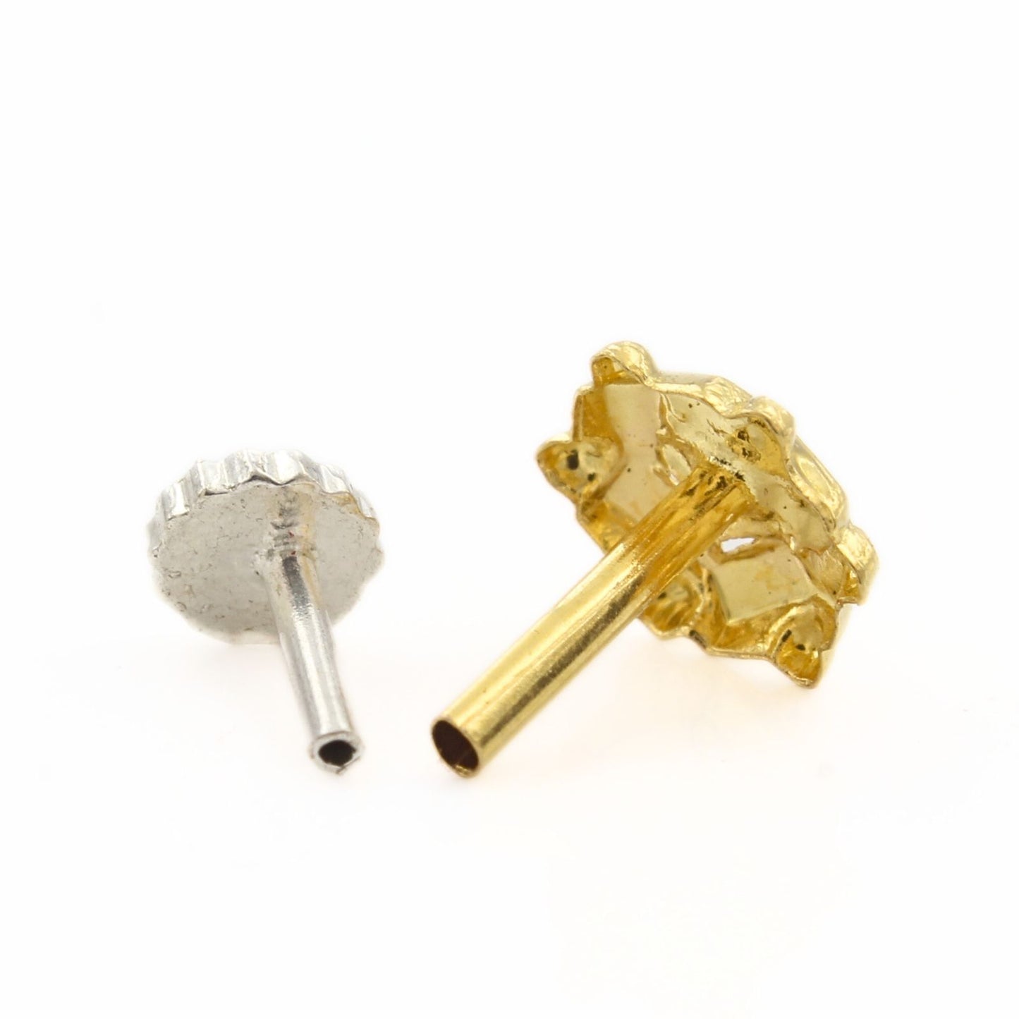 Divine 18k Real Gold Women Nose pin Push Pin