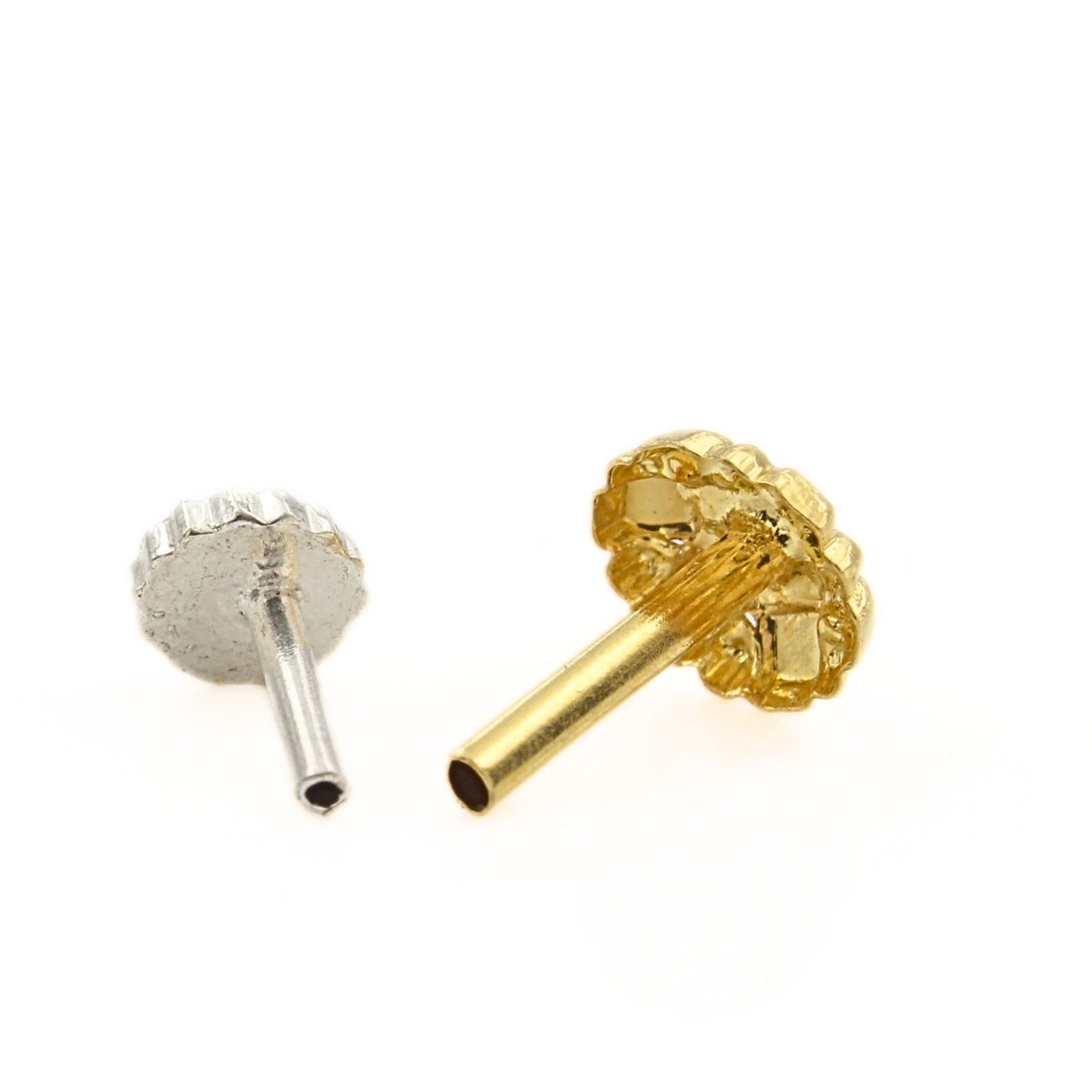 Floral style 18k Real Gold Women Nose pin Push Pin