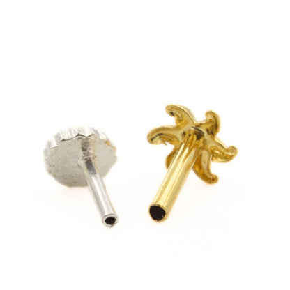 Starfish design 18k Real Gold Women Nose pin Push Pin