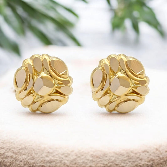 Floral 18K Real Gold Two in One women Nose pin cum Earring Gold Screw Back