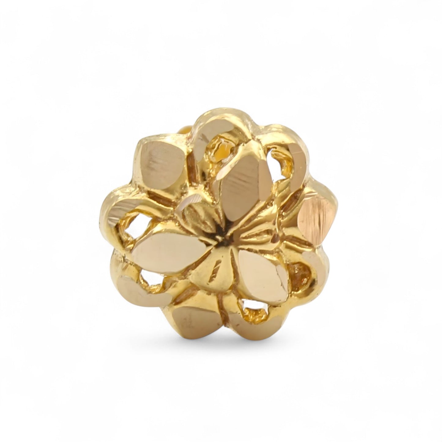 Trendy 18K Real Gold Two in One women Nose pin cum Earring Gold Screw Back