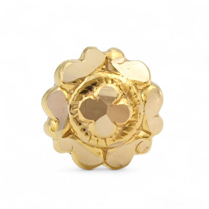 18K Real Gold Two in One women Nose pin cum Earring Gold Screw Back