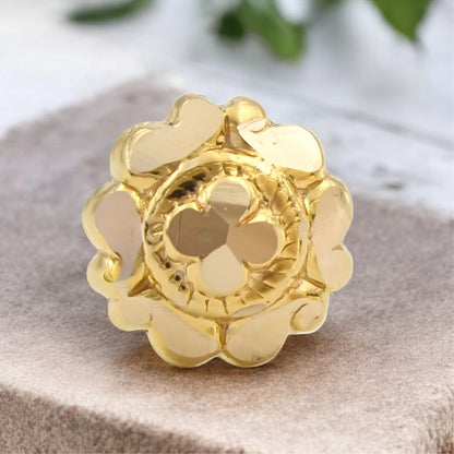 18K Real Gold Two in One women Nose pin cum Earring Gold Screw Back