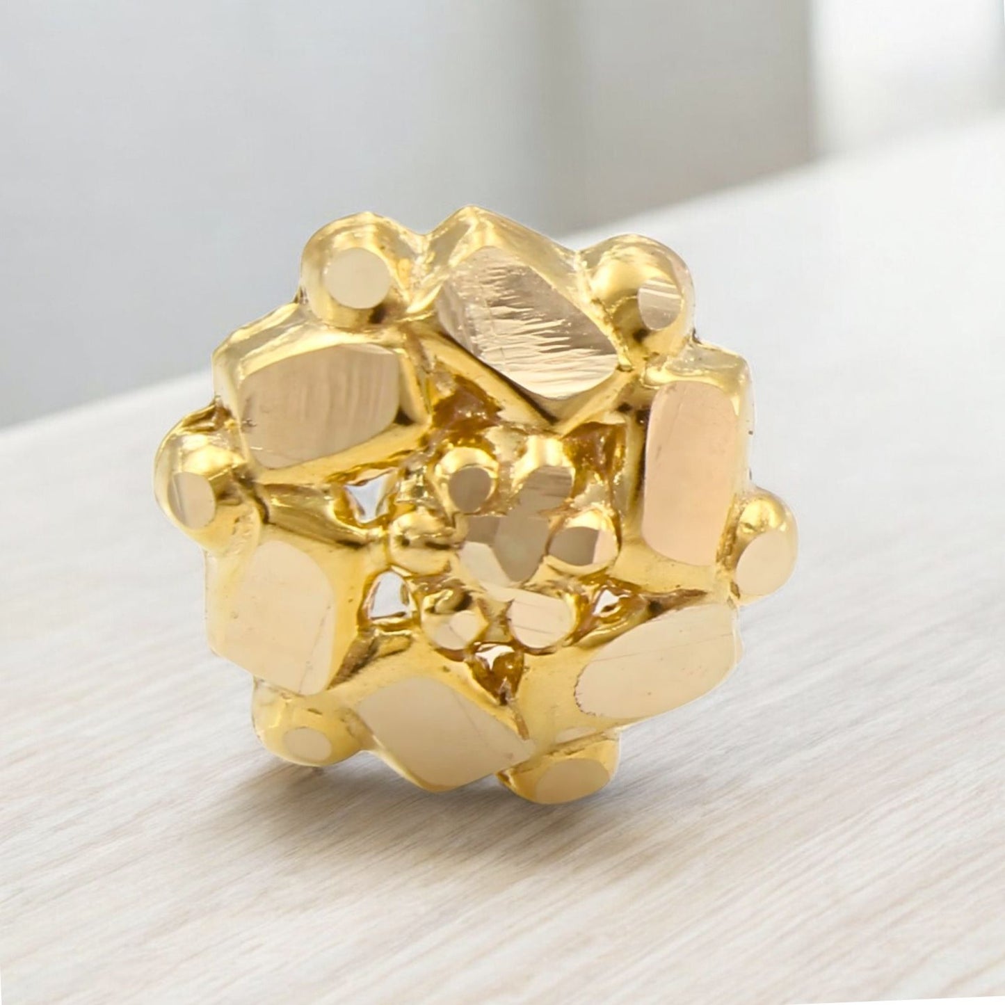 18K Real Gold Two in One women Nose pin cum Earring Gold Screw Back