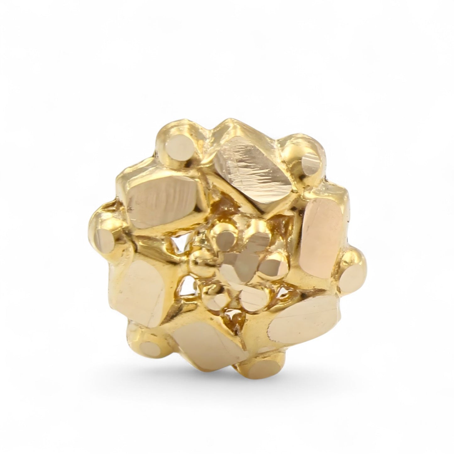 18K Real Gold Two in One women Nose pin cum Earring Gold Screw Back