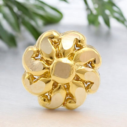 18K Real Gold Two in One women Nose pin cum Earring Gold Screw Back