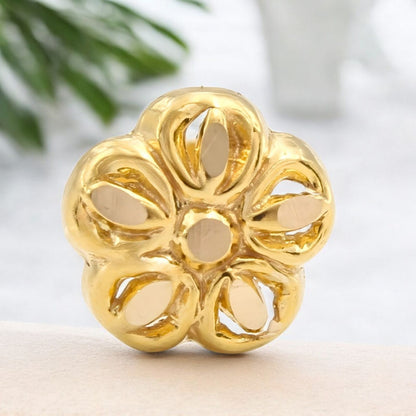 Ethnic 18K Real Gold Two in One women Nose pin cum Earring Gold Screw Back