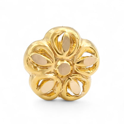 Ethnic 18K Real Gold Two in One women Nose pin cum Earring Gold Screw Back