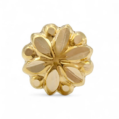 18K Real Gold Two in One women Nose pin cum Earring Gold Screw Back