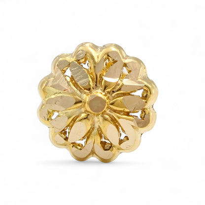 18K Real Gold Two in One women Nose pin cum Earring Gold Screw Back