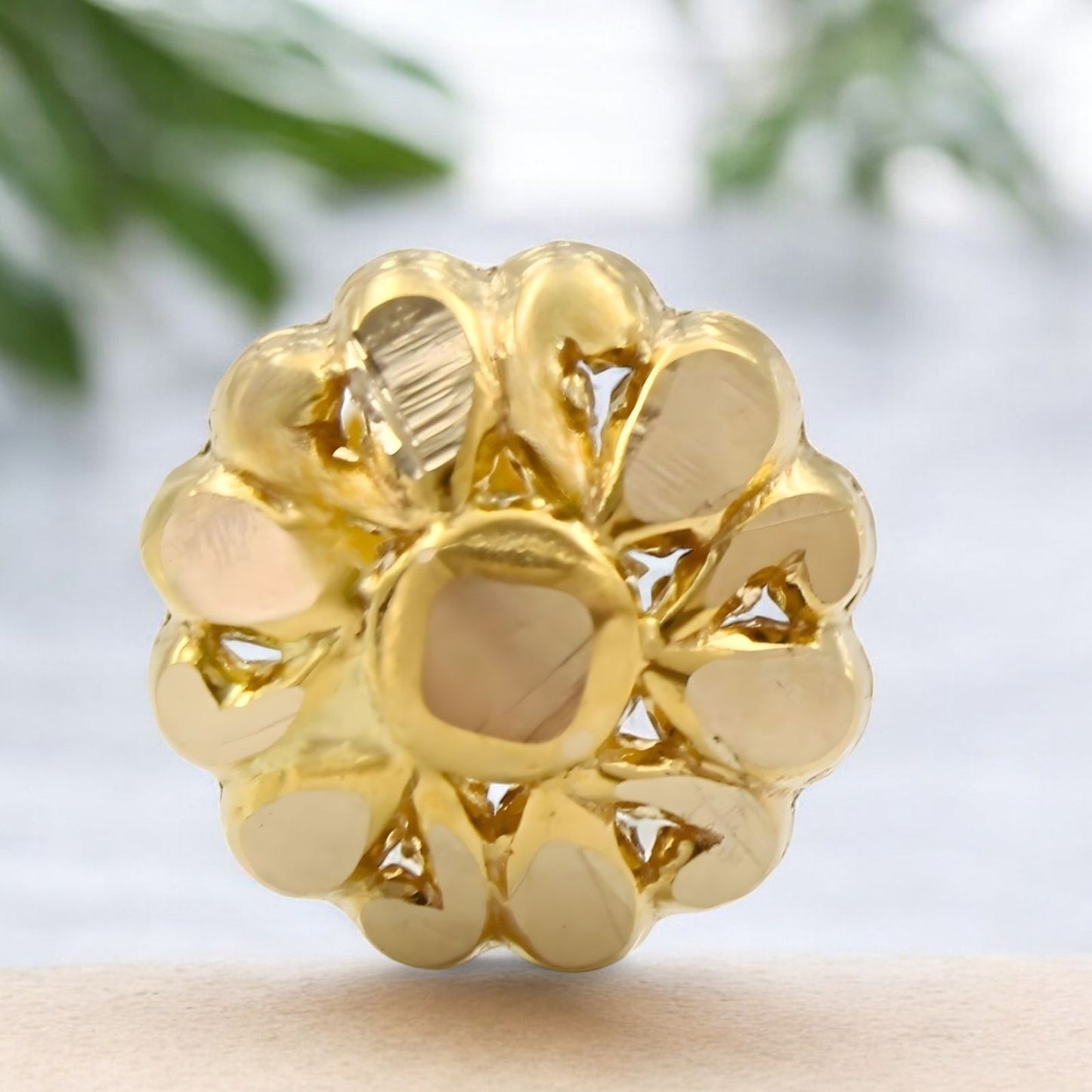 Small 18K Real Gold Two in One women Nose pin cum Earring Gold Screw Back