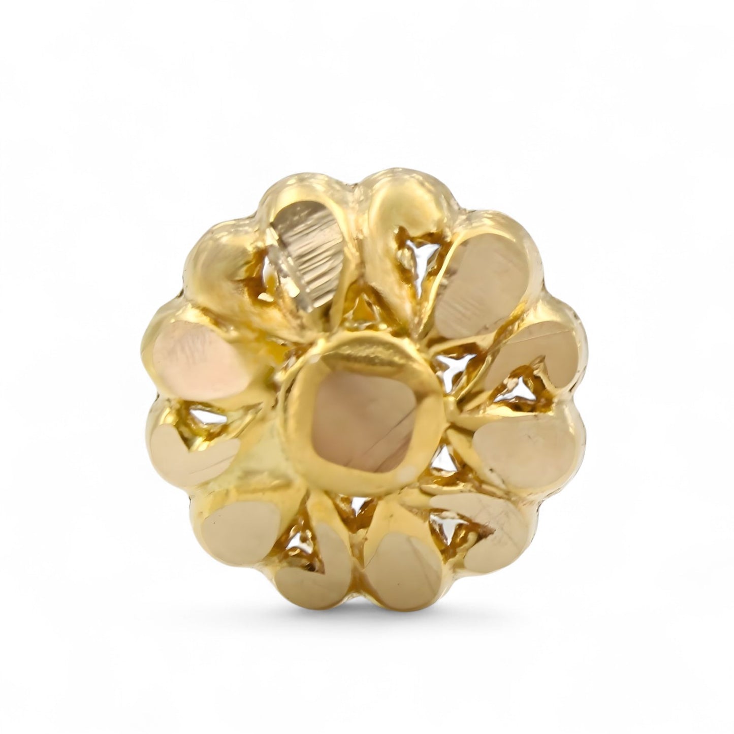 Small 18K Real Gold Two in One women Nose pin cum Earring Gold Screw Back