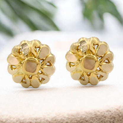 Small 18K Real Gold Two in One women Nose pin cum Earring Gold Screw Back