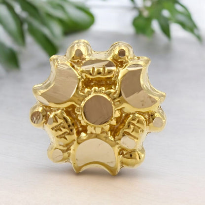 Unique 18K Real Gold Two in One women Nose pin cum Earring Gold Screw Back