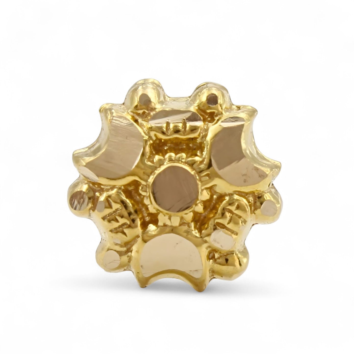 Unique 18K Real Gold Two in One women Nose pin cum Earring Gold Screw Back