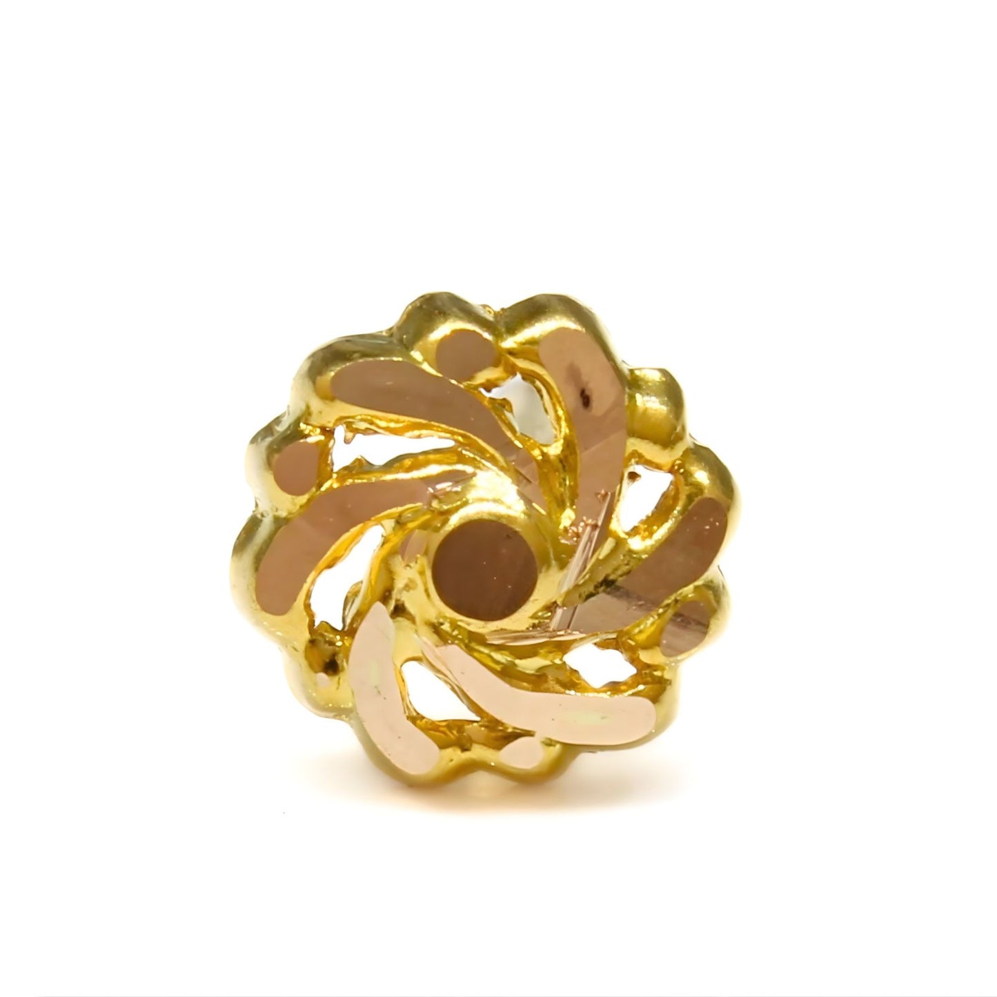 18K Real Gold women spiral Nose pin nose ring Push Pin