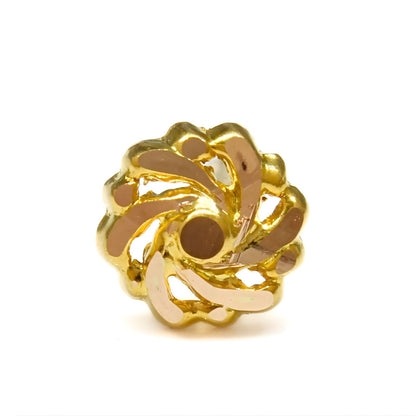 18K Real Gold women spiral Nose pin nose ring Push Pin