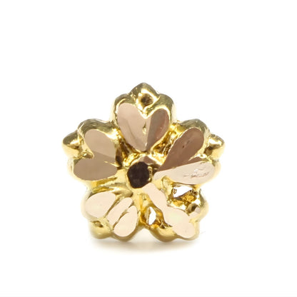 18K Real Gold women Nose pin nose ring Push Pin