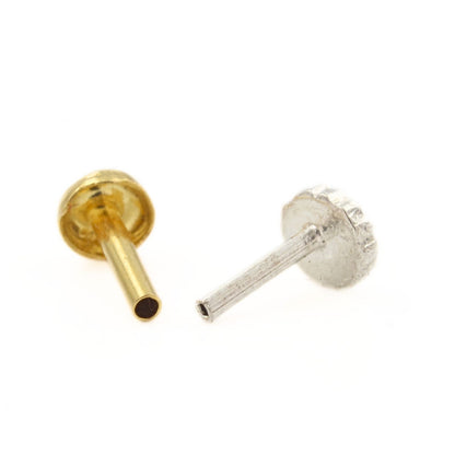Small daily wear 18K Real Gold women Nose pin nose ring Push Pin