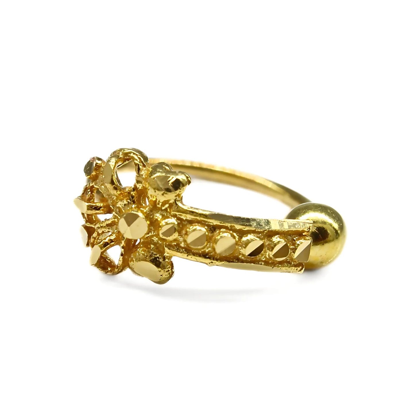18K Real Gold cultural design handmade Nose ring Nose Hoop Ring 22g
