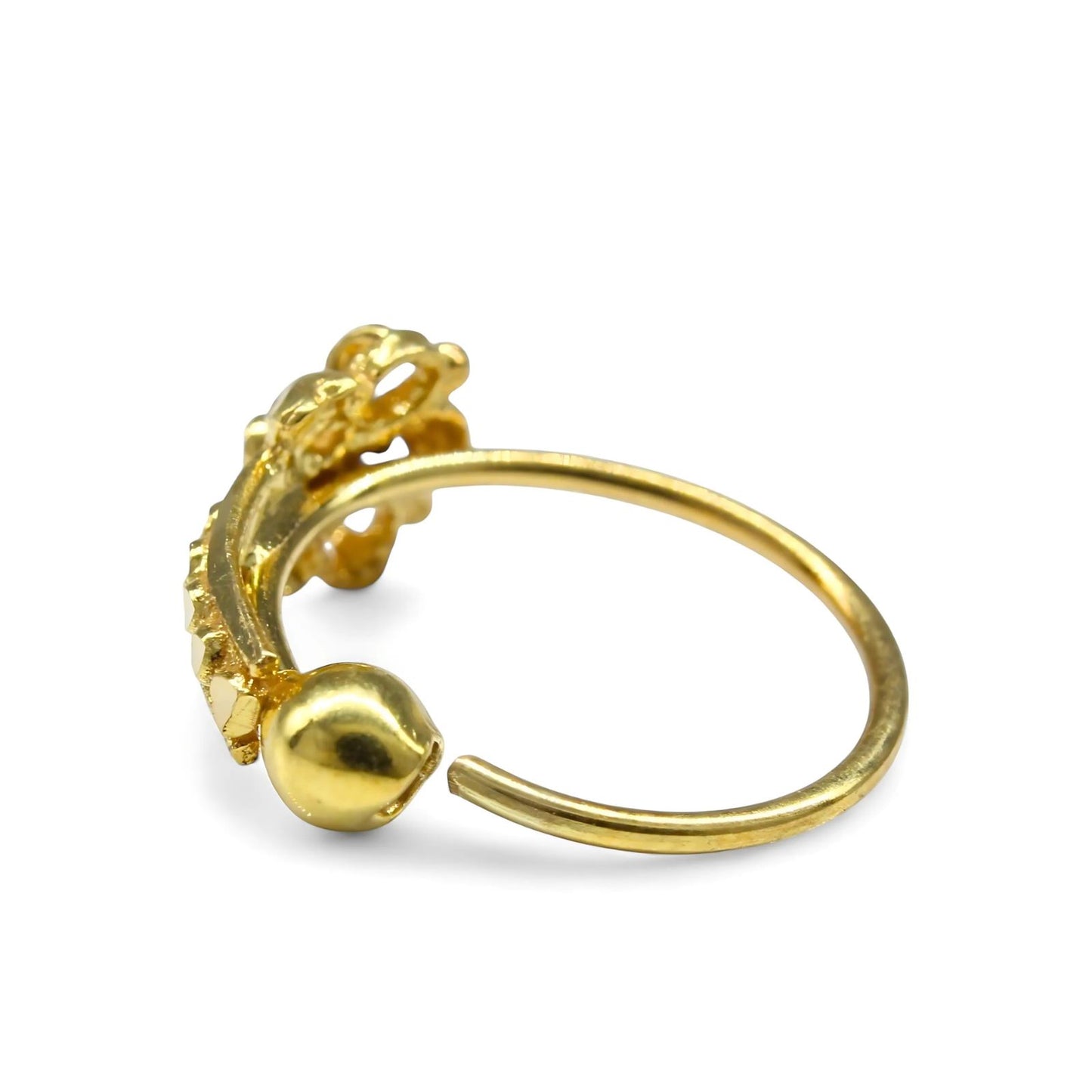 18K Real Gold cultural design handmade Nose ring Nose Hoop Ring 22g