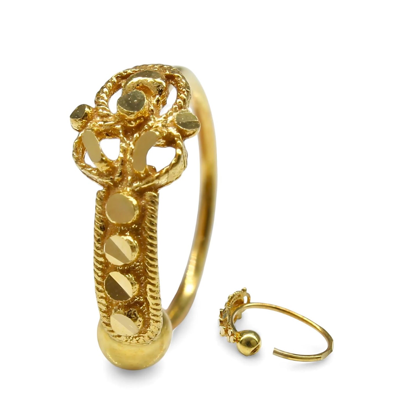 18K Real Gold unique trendy women Nose ring Nose Hoop Ring 22g