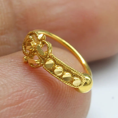 18K Real Gold unique trendy women Nose ring Nose Hoop Ring 22g