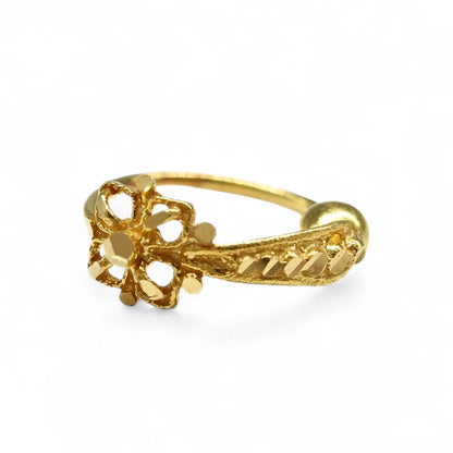 18K Real Gold women vertical design Nose ring Nose Hoop Ring 22g