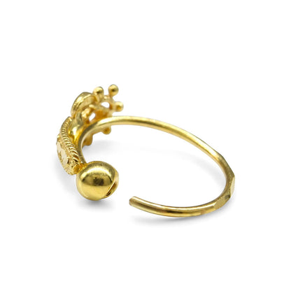 18K Real Gold women cultural design Nose ring Nose Hoop Ring 22g