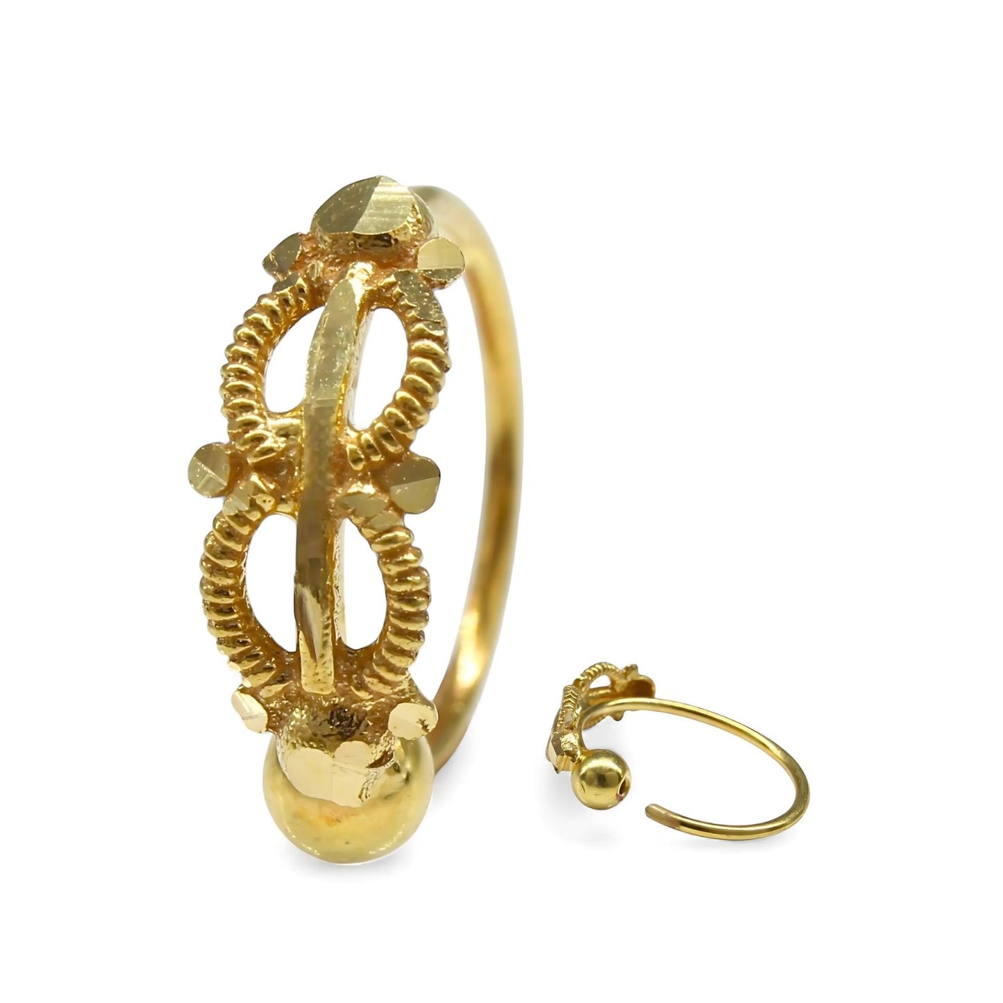 18K Real Gold women gifting party wear Nose ring Nose Hoop Ring 22g