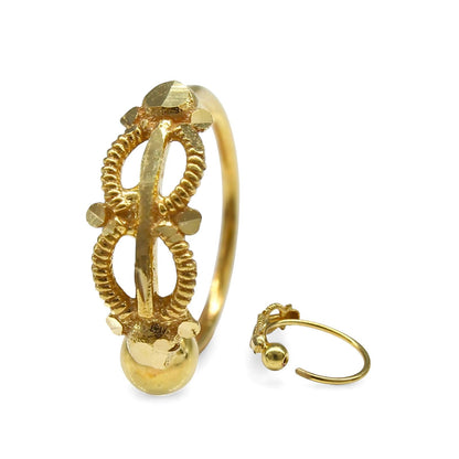 18K Real Gold women gifting party wear Nose ring Nose Hoop Ring 22g