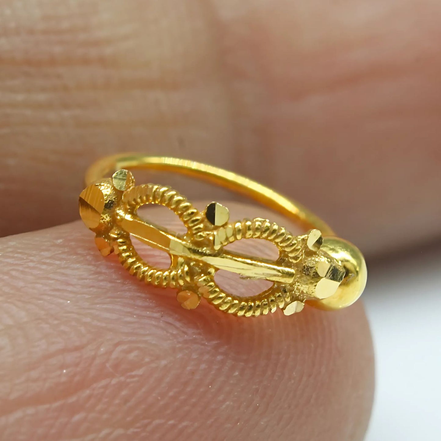 18K Real Gold women gifting party wear Nose ring Nose Hoop Ring 22g
