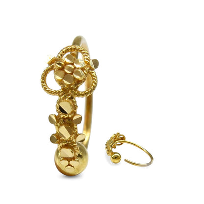 18K Real Gold unique trendy Nose ring Nose Hoop Ring 22g