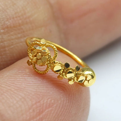 18K Real Gold unique trendy Nose ring Nose Hoop Ring 22g