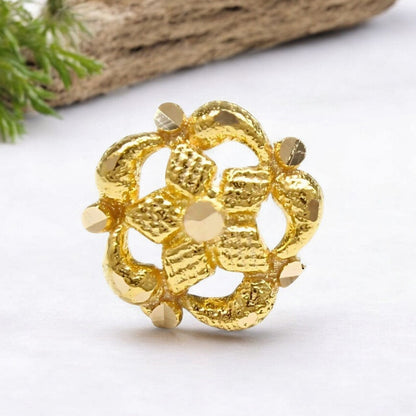 18K Real Gold Floral Nose pin nose ring Push Pin