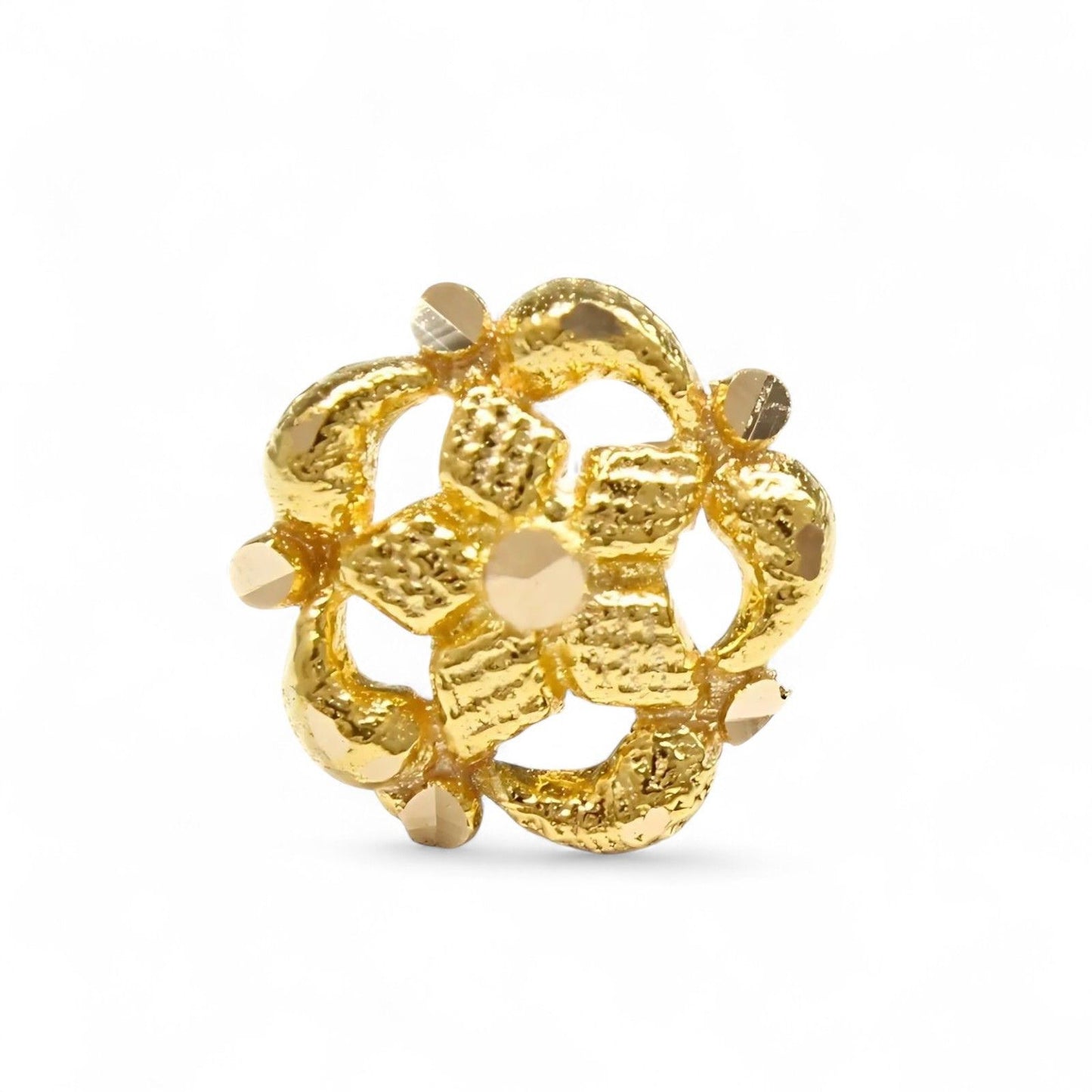 18K Real Gold Floral Nose pin nose ring Push Pin