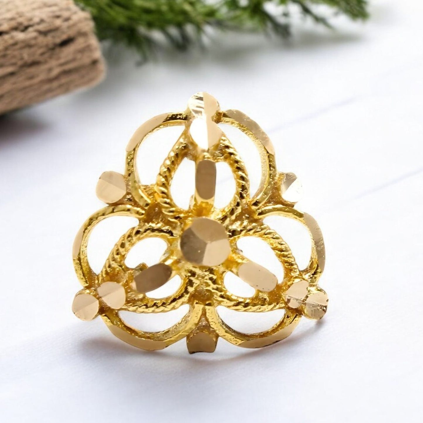 Ethnic style 18K Real Gold Nose pin nose ring Push Pin